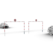 Height restriction barriers | stationary | fixed, 100 x 100 mm, for casting in concrete | total width: 3000 mm | clear height: approx. 2300 mm